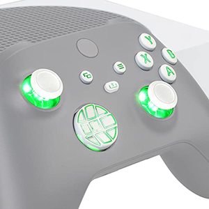 lot 8063 image: eXtremeRate Multi-Colors Luminated Dpad Thumbsticks Start Back Share ABXY Buttons for Xbox Series X & S Controller, White Classical Symbols Buttons DTF LED Kit for Xbox Core Controller Model 1914