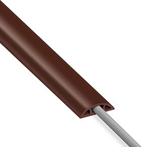 lot 8081 image: Cord Cover Floor 4ft Brown, PVC Floor Cable Cover, Cord Hider Floor Cord Protector Prevent Cable Trips & Protect Wires, Floor Cable Management Hide Cords on Floor, Cord Cavity - 0.39 W x 0.24 H