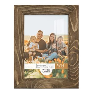 lot 8084 image: Renditions Gallery 3.5x5 inch Picture Frame Walnut Wood Grain Frame, High-end Modern Style, Made of Solid Wood and High Definition Glass for Wall and Tabletop Photo Display