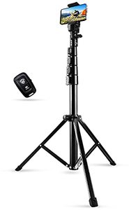 lot 8087 image: Phone Tripod Stand & Selfie Stick Tripod, Sosirolo 62 All in One Extendable Cell Phone Tripod with Wireless Remote and Phone Holder, Flexible Cellphone Tripod for iPhoneAndroidCamera