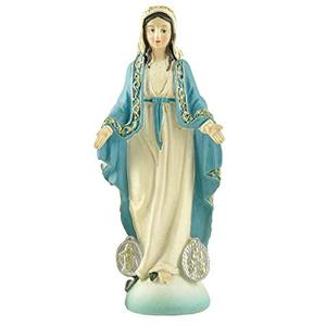 lot 8090 image: Cici & Jimmy Bleesed Virgin Mary Statue Catholic Our Lady of Grace Tabletop Figurine Small (4.84 Inch Tall)