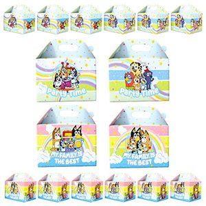 lot 8093 image: JIJIJUM 12pcs Blue Dog Party Gift Box Set, Cartoon Supplies & Decoration For Birthday & Big Event, Theme Decorations For Girls, Boys & Kids, Themed Party Favors Gift & Supply