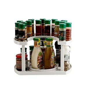 lot 8094 image: INSHA Spice Rack Organizer for Kitchen Cabinet, Spice Spinner Two-Tiered Spice organizer with Dual Spin TurntablesKeeps Everything Neat ,Save Space