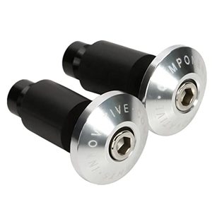 lot 8109 image: CICMOD Universal Motorcycle Street Bike 78 Handlebar Grips Bar End Plugs (Silver) for Kawasaki Suzuki Yamaha Ducati Triuph