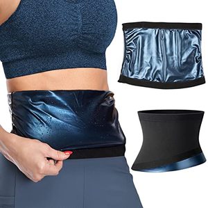 lot 8112 image: Bestash 2 Pieces Sweat Shaper Band Sauna Waist Trainer for Women, Sweat Belt for Women Waist Slimmer,Exercise Sweat Slimming Belt for Women Weight Lose (S, Black)
