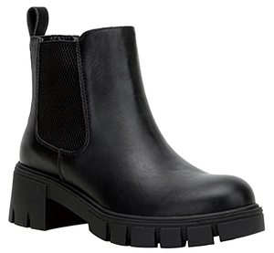 lot 8142 image: Vepose Womens 936 Lug Sole Platform Chelsea Ankle Boots Combat Booties, Black, Size 9M US-Low Chunky Block Heel(CJY936 Black 09)