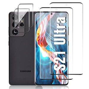 lot 8143 image: 22 Pack Galaxy S21 Ultra Screen Camera Protector, 9H Tempered Glass Scratch Resistant, Ultrasonic Fingerprint Support, 3D HD Curved, For Samsung Galaxy S21 Ultra 5G 6.8 Inch Glass Screen Protector
