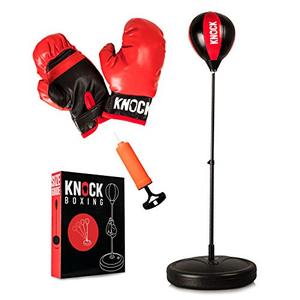 lot 8154 image: Punching Bag for Kids - Home Gym - Complete Boxing Set Includes Gloves & Pump - Free Standing Bag with Adjustable Height - Great Gift Idea for Kids of All Ages