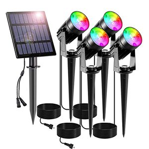 lot 8155 image: CORESLUX Solar Spotlights Outdoor Garden Lights, Super Bright 6 LED Landscape Spotlights IP65 Waterproof Adjustable Solar Spot Lights for Patio Yard Garden Pathway (RGB)