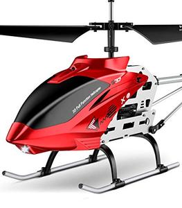 lot 8162 image: RC Helicopter, S37 Aircraft with Altitude Hold, 3.5 Channel, Sturdy Alloy Material, Gyro Stabilizer and High & Low Speed, Multi-Protection Drone for Kids and Beginners to Play Indoor-Red