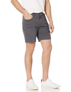 lot 8173 image: Amazon Essentials Mens Straight-Fit 9 Inseam Stretch 5-Pocket Short, Dark Grey, 34