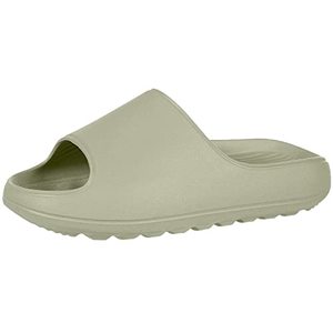 lot 8197 image: Beslip Platform Slide Sandals for Men Women Lightweight Open Toe Shower Shoes Olive Green 4041