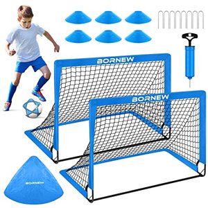 lot 8222 image: Kids Soccer Goal for Backyard Set - 2 Toddler Soccer Nets Training Equipment, Soccer Ball, Pop Up Portable Soccer Set for Kids and Youth Games and Training Goals - Size 4 x 3