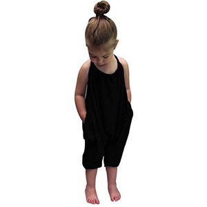 lot 8223 image: Darkyazi Baby Summer Jumpsuits for Girls Kids Cute Backless Harem Strap Romper Jumpsuit Toddler Pants Size 2-8Y (5T, Black)