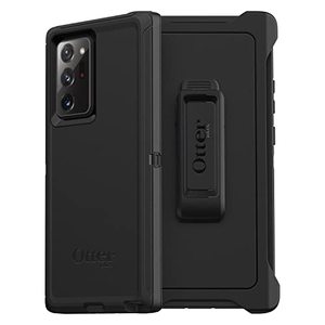 lot 8226 image: OtterBox Galaxy Note20 Ultra 5G Defender Series Case - BLACK, rugged & durable, with port protection, includes holster clip kickstand