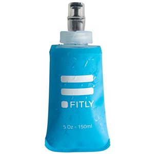 lot 8259 image: FITLY Soft Flask - 5 oz (150 ml) - Shrink As You Drink Soft Water Bottle for Hydration Pack - Folding Water Bottle For Running & Hiking - Portable Water Flask - Running Water Bottle (FLASK150)