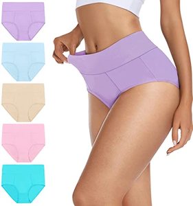 lot 8273 image: VIVISOO Womens High Waisted Underwear Plus Size Hipster Briefs C Section Postpartum Tummy Control Shapewear Butt Lifter Panties 5 Pack X-Large