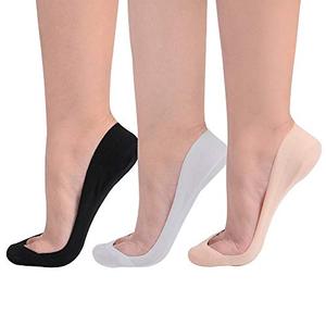 lot 8444 image: Soxbang Womens TRULY No Show Socks for Flats Heels Non Slip Cotton Ultra Low Cut Liner Socks(3-BlackGreyNude,5-7.5)