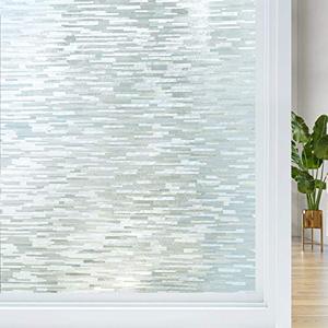 lot 8450 image: Haton Window Privacy Film, Frosted Glass Window Film, Static Cling UV Blocking Removable Window Clings, Opaque Window Stickers, Vinyl Window Coverings for Home Office, Non Adhesive 17.5 x 78.7 Inches