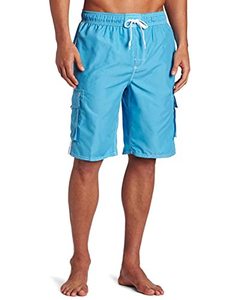 lot 8494 image: Kanu Surf mens Barracuda (Regular & Extended Sizes) Swim Trunks, Aqua, Small US