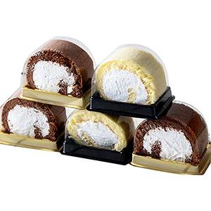 lot 8497 image: 50 Pcs Roll Cake Box Set Single Personal Swiss Roll Container with Clear Dome Plastic Muffin Cheese Pastry Dessert Sushi Fruits Display Food Storage Holder(3.15x2.17x2.75)