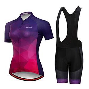lot 8500 image: Womens Cycling Jersey, Short Sleeve and Summer Bib Padded Cycling Shorts