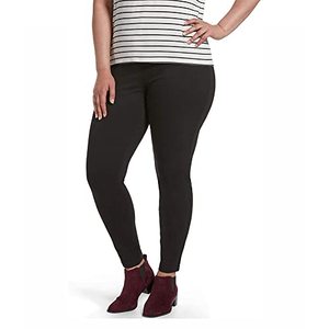 lot 8505 image: Hue Womens Plus-size Ultra Soft High Waist Denim Leggings Sockshosiery, -black, 1X