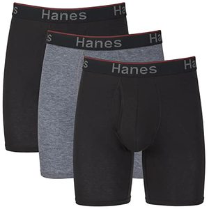 lot 8511 image: Hanes Total Support Pouch Mens Boxer Briefs Pack, Anti-Chafing, Moisture-Wicking Underwear, Odor Control (Reg or Long Leg)