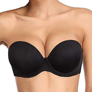 lot 8515 image: Plusexy Womens Push Up Strapless Bra Thick Padded Underwire Convertible Multiway Bras Black 36C