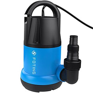 lot 8519 image: FOTING Sump Pump Submersible 1HP CleanDirty Water Pump, 3960 GPH Portable Utility Pump for Swimming Pool Garden Pond Basement with 25ft Long Power Cord