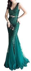 lot 8529 image: Pradize Green Sparkle Evening Long Dress (3XL  US-14  UE-46)