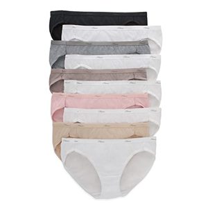 lot 8535 image: Hanes Womens Panties 10 Pack, Moisture-Wicking Cotton Bikini Underwear (Colors May Vary), Black, 10-Pack, 5