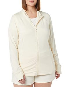 lot 8536 image: Amazon Essentials Womens Brushed Tech Stretch Full-Zip Jacket (Available in Plus Size), Ivory, Medium