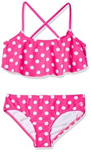 lot 8542 image: Kanu Surf Girls Karlie Flounce Bikini Beach Sport 2 Piece Swimsuit, Suzie Pink Dot, 6X