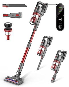 lot 8549 image: Fykee Cordless Vacuum Cleaner, 80,000 PRM Vacuum Cleaner with Large Capacity Detachable Battery and Washable Dust Cup, Lightweight Stick Vacuum up to 35 Mins Runtime for Floor (Red)