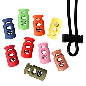 lot 8558 image: FHTDTGS Plastic Wire Lock End Spring Stop Toggle Stop Spring Buckle Multi Color (10PCS)