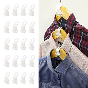 lot 8570 image: Muazida Clothes Hanger Connector Hooks, 50 Pcs Hanger Hooks, Hanger Extender Clips, Cascading Clothes Hangers for Heavy Duty Space Saving Cascading Connection Hooks(White)