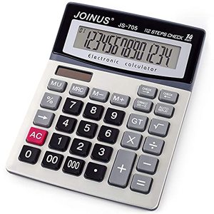 lot 8577 image: Large 14-Digit LCD Display Desktop Calculator with Check & Correct Function, Solar Battery Dual Power Calculator, Large Computer Keys Electronics Calculator for Office School Calculating