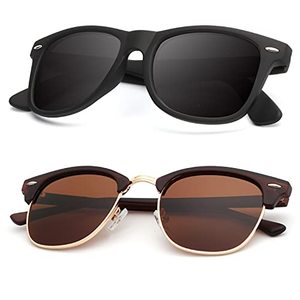 lot 8579 image: KALIYADI Polarized Sunglasses for Men and Women Semi-Rimless Frame Driving Sun glasses UV Blocking