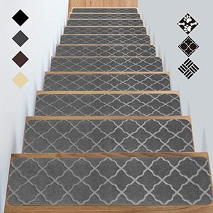 lot 8580 image: Stair Treads for Wooden Steps - Non Slip Stairs Carpet Tape Peel and Stick with Double Adhesive Tape Set of 15, Self Adhesive Indoor Stair Runner Rugs Cover Mat, 8X30