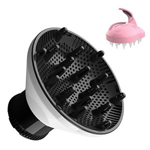 lot 8589 image: Slip-On Hair Diffuser Hair Dryer Attachment to Fit Nozzles from 1� to 2� inches for Curly and Natural Wavy Hair (White)