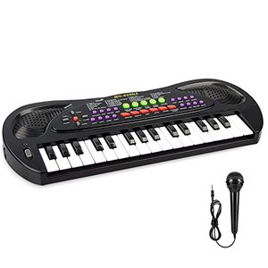 lot 8628 image: aPerfectLife Kids Keyboard Piano, 32 Keys Multifunction Electric Keyboard Piano for Kids, Kids Piano Musical Instruments Gift Toy for 3 4 5 6 7 8 Year Old Boys and Girls (Black)