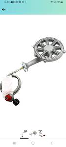 lot 8352 image: COOKAMP SH16RH Cast Iron Banjo High Pressure Propane Burner with 0-30PSI Regulator up to 200,000 BTU