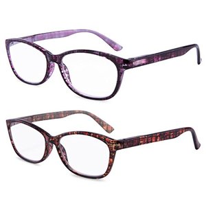 lot 8356 image: EYEGUARD High Magnification Power 2 Pairs Spring Hinge Reading Glasses Ultra Clear Women Readers(4.505.00 5.506.00)