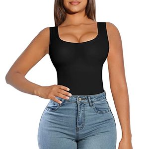 lot 8371 image: FeelinGirl Plus Size Bodysuit Shapewear Tummy Control Tops Butt Lifter Bodyshapers Bodysuit for Women Daily Life Black XXL