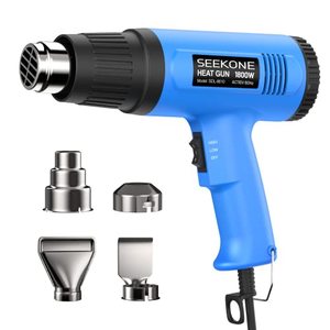 lot 8387 image: SEEKONE Heat Gun, 1800W Heavy Duty Hot Air Gun Kit with 572&1112 Dual-Temperature Settings and 4 Nozzles for Shrinking PVC,Stripping Paint, Crafts