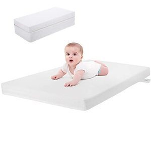 lot 8388 image: Ferlizer Crib Mattress, 3.5 Inch Trifold Memory Foam Crib Mattress with 100% Waterproof Bamboo Cover for Crib and Toddler Bed