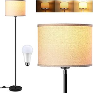 lot 8649 image: BoostArea Floor Lamp, 15W LED Floor Lamp with 3 Dimmable Levels, Simple Standing Lamp ,OnOff Foot Switch, Tall Modern Floor Lamp for Bedrooms, Living Room, Office,Farmhouse...no shade included