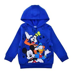 lot 8651 image: Disney Mickey Mouse, Goofy and Donald Duck Boys� Pullover Hoodie for Toddler, Little and Big Kids � BlueRed