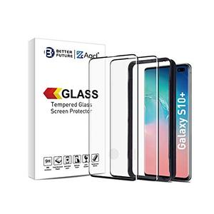 lot 8655 image: AACL Glass Screen Protector for Samsung Galaxy S10 Plus,6.4-Inch,2 Pack,Curved Tempered Glass,Compatible with Ultrasonic Fingerprint Scanner,Black